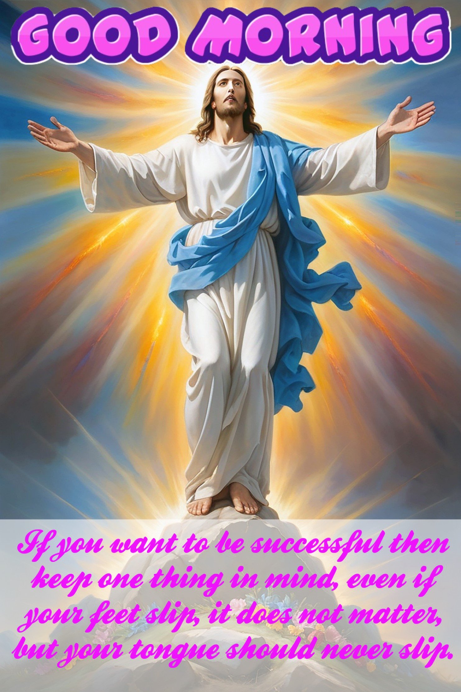 Jesus With Full Of Energy Shining